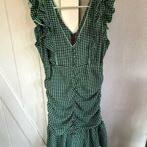 Betsey Johnson Green Checkered Dress